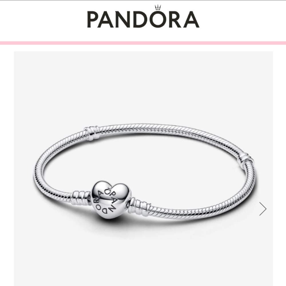 Authentic Pandora Heart Clasp Snake Chain Bracele… - image 1